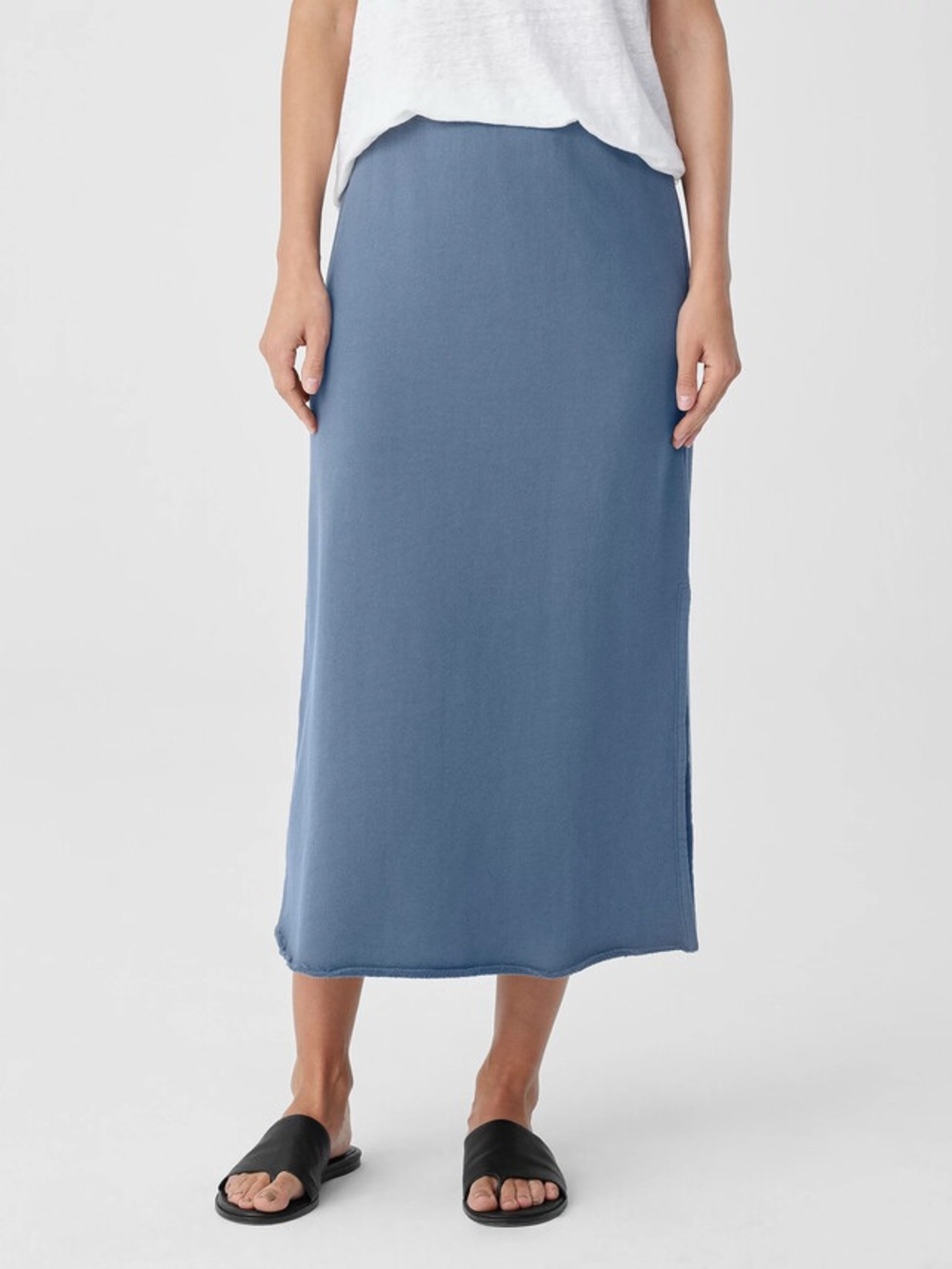 Eileen Fisher Organic Cotton French Terry A-Line Skirt | XL | GUC